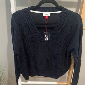 New with Tags Tommy Jeans Navy Cable Knit Sweater